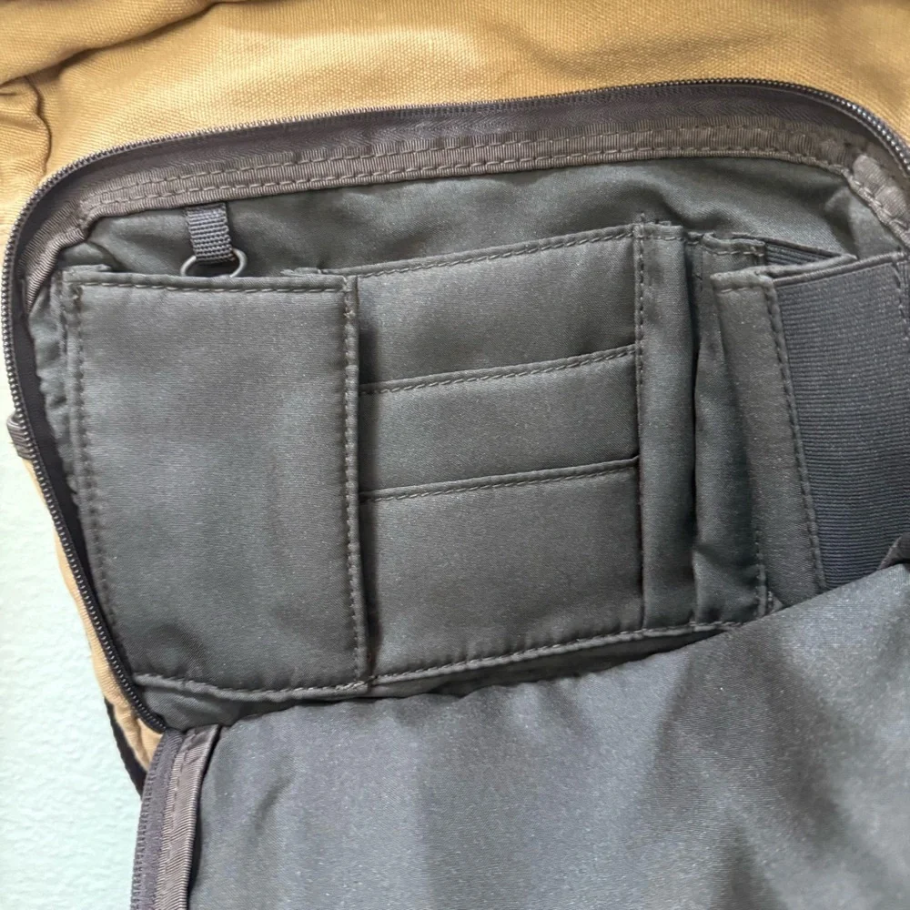 Eddie Bauer Vintage Canvas Messenger Bag Workwear Gorpcore Utility Crossbody Tan